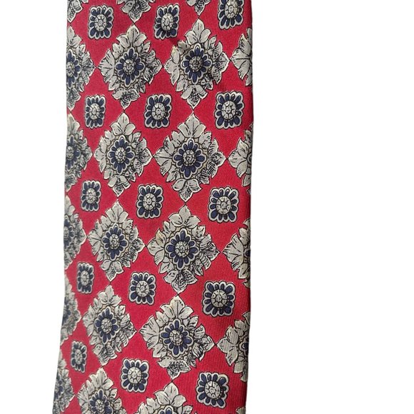 Robert Talbott Floral Pattern‎ Red Necktie 100% Silk Handsewn Tie Johns Island - Picture 7 of 11